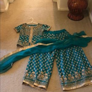 Beautiful teal Indian suit